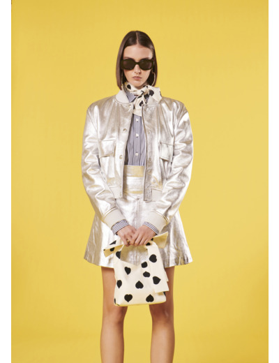 Veste Valma Argent en Cuir