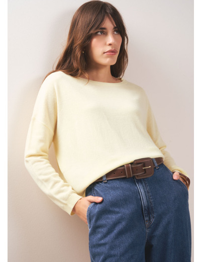 Pull col bateau 100% cachemire