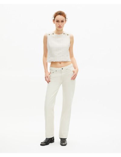 Top en tweed écru ecru
