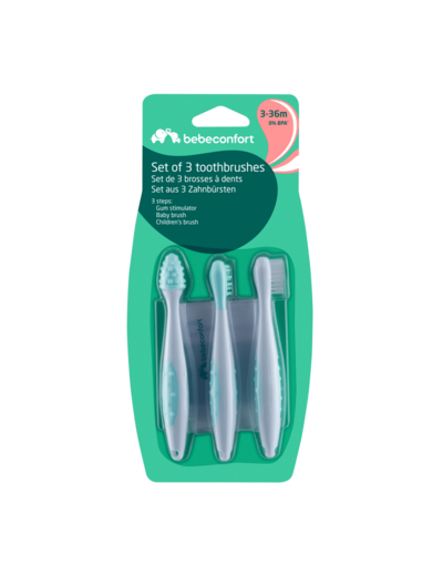 Bebeconfort Set de 3 brosses à dents Sailor