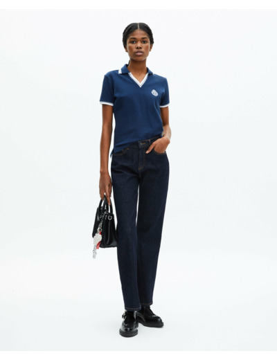 Polo manches courtes avec broderie dark navy