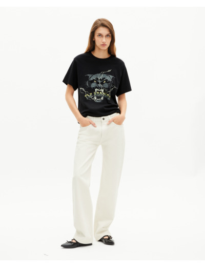 T-shirt avec sérigraphie à strass noir black washed