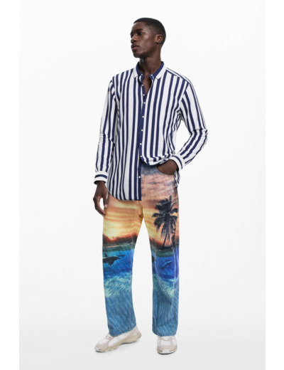 Chemise À Manches Longues En Tissu – Homme