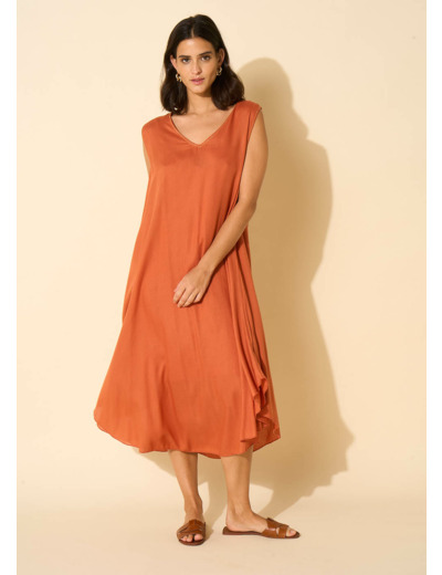 Robe midi à col V