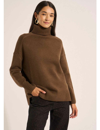 Pull col roulé en laine