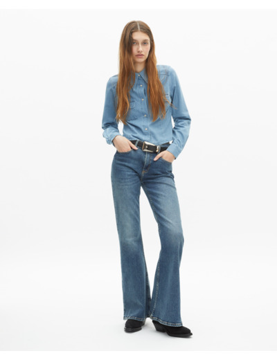 Chemise en denim bleu