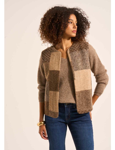 Gilet sans manches motif patchwork
