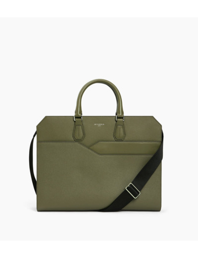 Porte documents slim 15" Gaston en cuir grain croisé