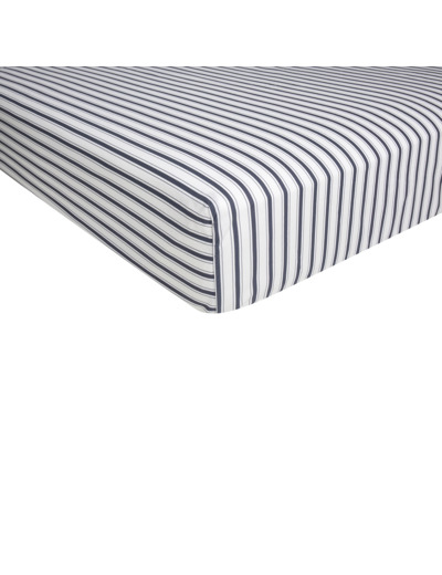 Drap housse 4 CONTINENTS - Blanc/bleu