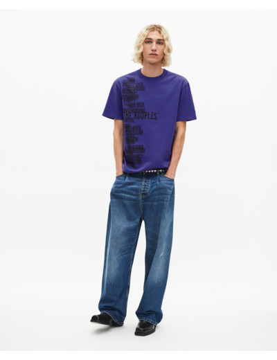 T-shirt avec sérigraphie violet electric blue