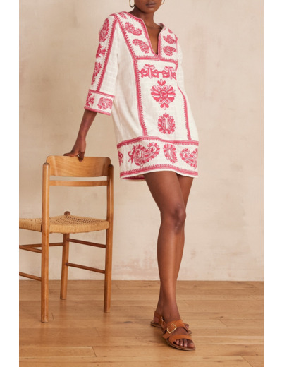 Robe MARGUERITE en coton brodé