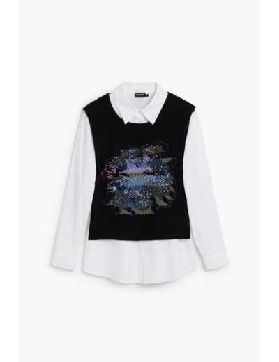Chemise À Manches Longues En Tissu – Femme