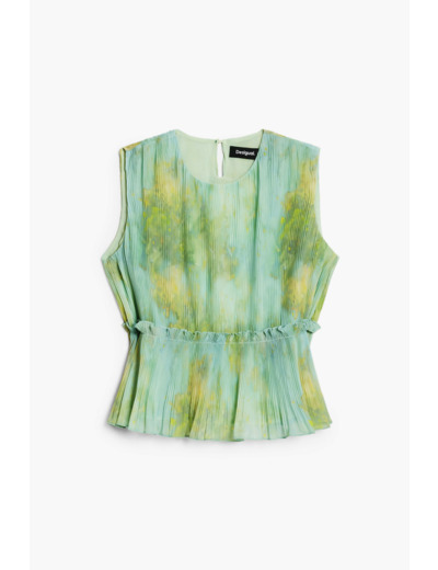Blouse Sans Manches En Tissu – Femme