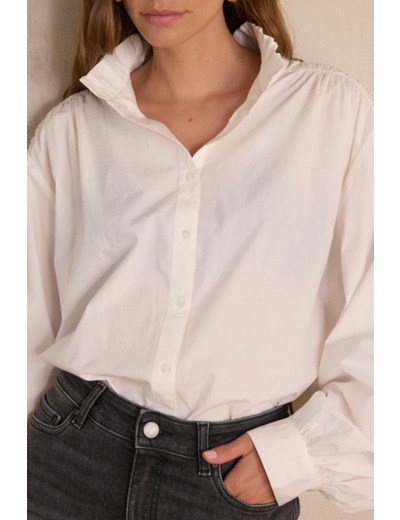 Blouse à col montant en 100% coton SIA