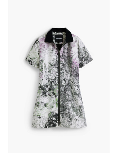 Robe À Manches Courtes En Tissu – Femme