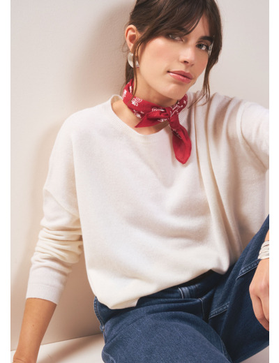 Pull col bateau 100% cachemire