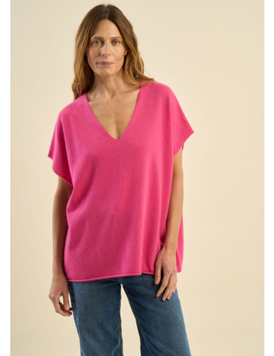 Pull manches courtes en cachemire