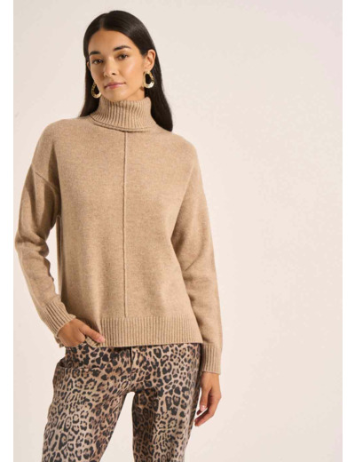 Pull à col roulé en laine
