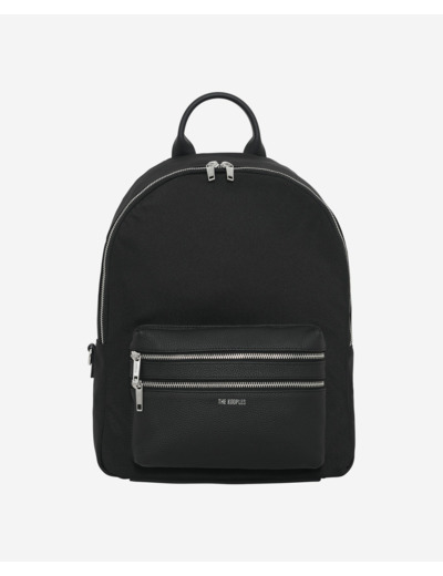 Sac à dos en canvas et cuir grainé noir black