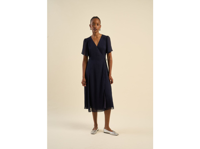 Robe longue manches courtes à motifs