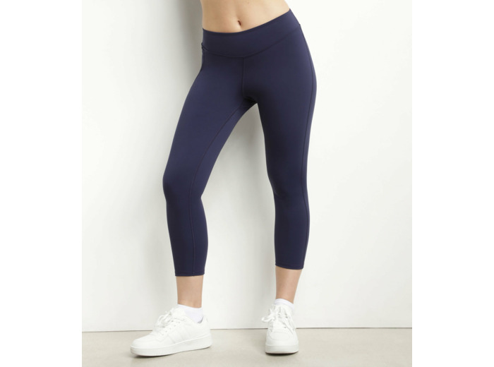 Legging de sport court pour femme en microfibre bleu nuit Dim Move