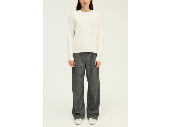 Pull à torsades en laine fine - EMI