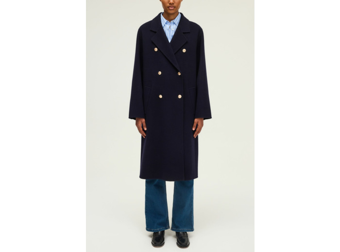 Manteau long à boutons dorés - MARISOL