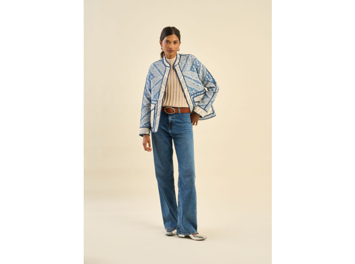 Jean large taille haute sans coutures