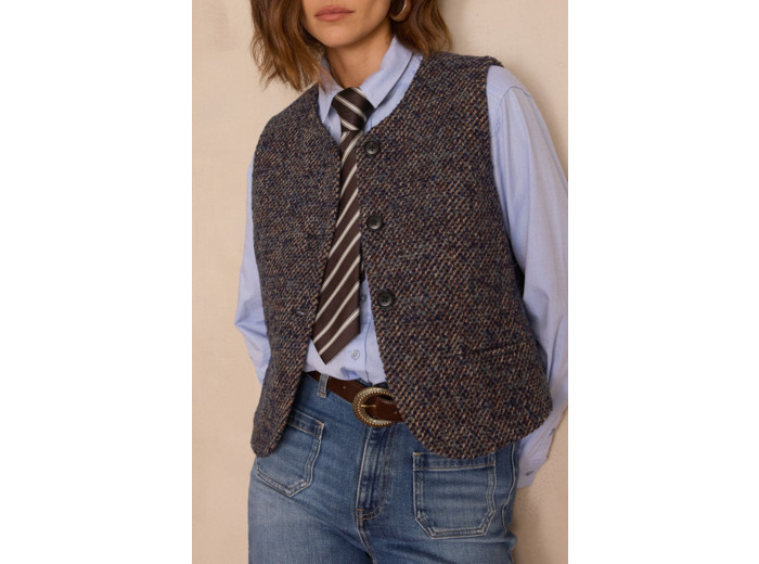 Gilet sans manches PHARELL en laine tweed