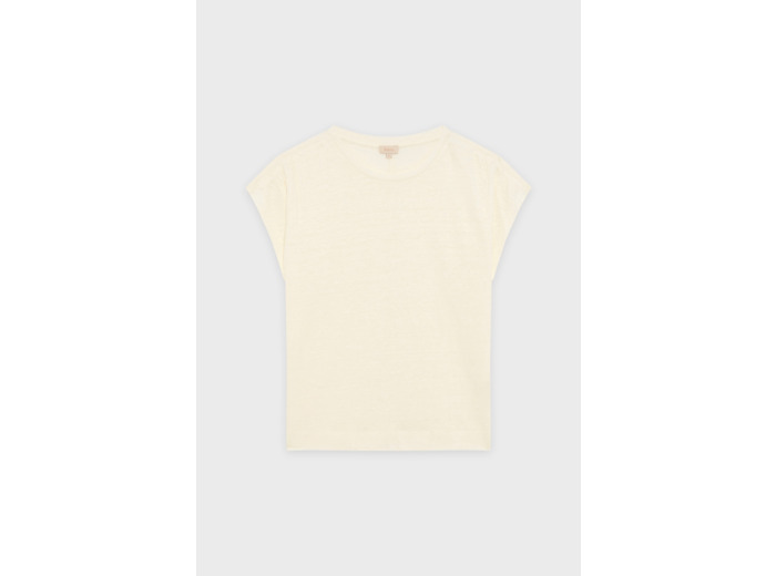 T-shirt en lin aux épaules froncées - GEMA