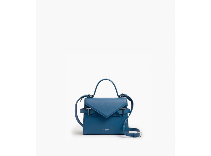 Petit sac à main double rabat Emilie en cuir grainé