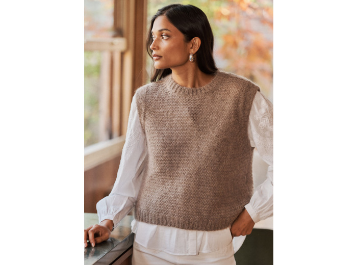 Pull à col rond sans manches