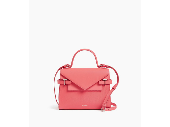 Sac à main double rabat moyen modèle Emilie en cuir signature T