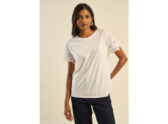 T-shirt manches raglan broderies anglaises