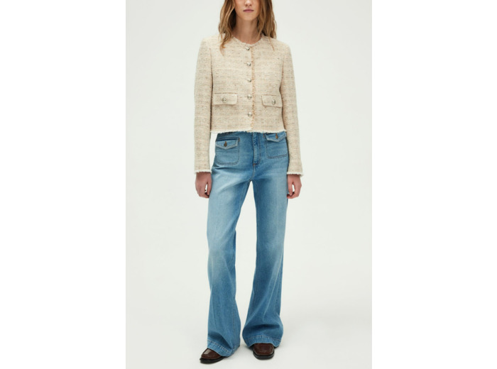 Veste à franges en tweed  - ROZETTA