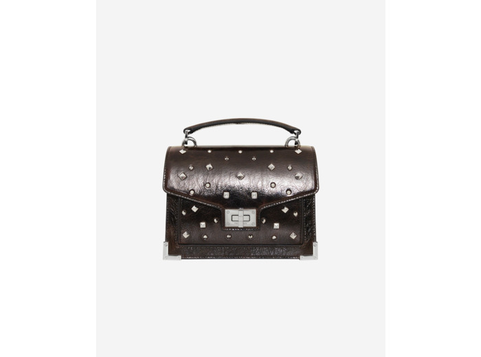 Sac emily small en cuir craquelé marron brown