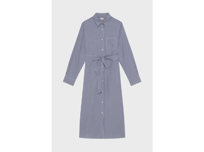 Robe chemise rayée en coton - POLINA