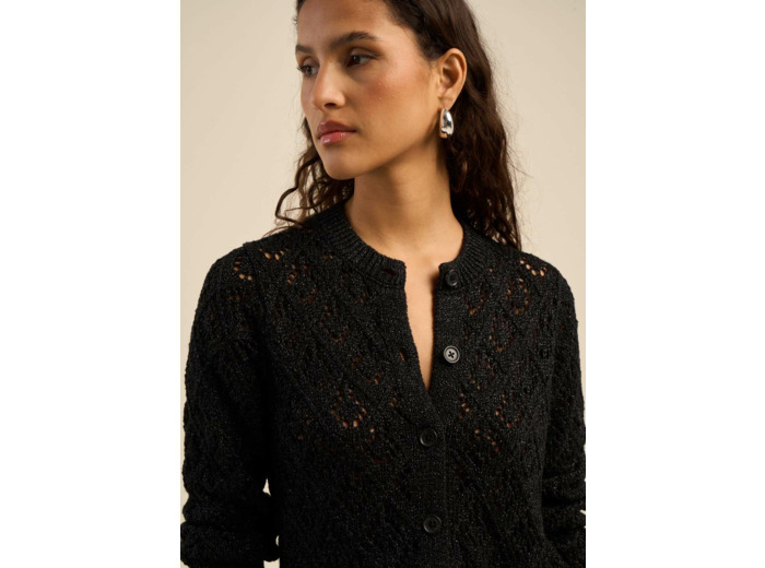 Gilet ajouré chic avec détails lurex