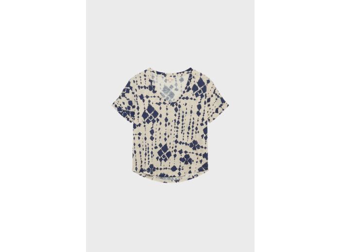 T-shirt V imprimé en coton - GAVINA
