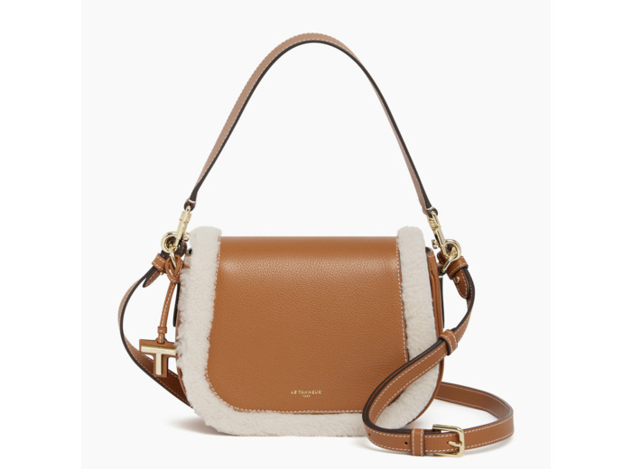 Sac bandoulière moyen modèle Gisèle en cuir grainé