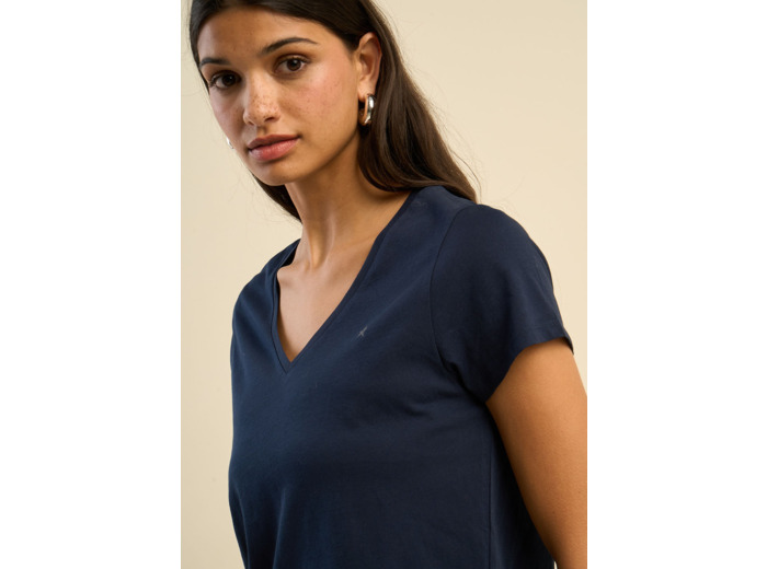 Tee-shirt col V en coton