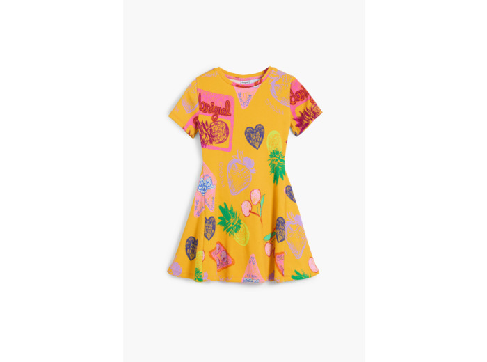 Robe À Manches Courtes En Maille – Fille