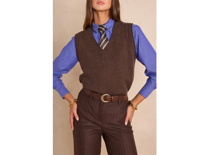 Pull sans manches BASILE 100% laine