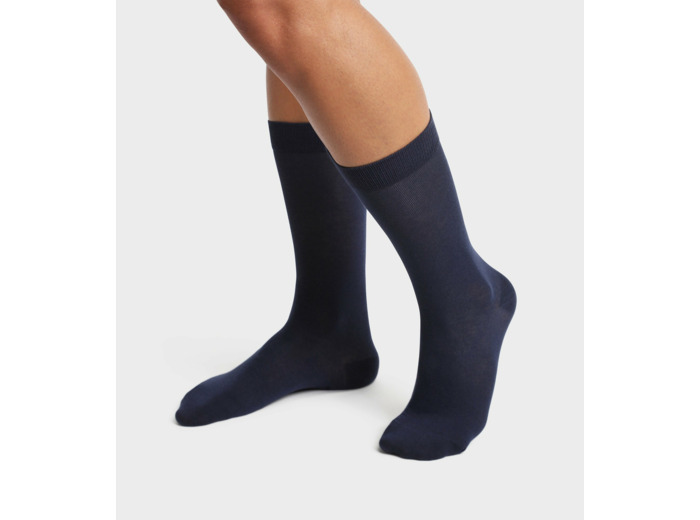 Lot de 2 paires de chaussettes homme en coton bio Bleu Marine Dim Good