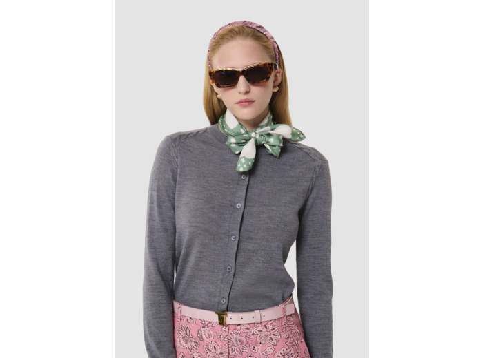 Gilet Ginno gris en laine merinos