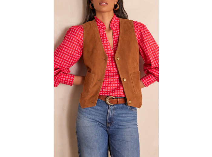 Gilet en cuir PERLIN