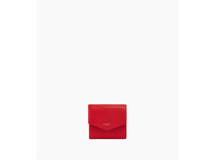 Petit portefeuille à rabat Charlotte en cuir lisse