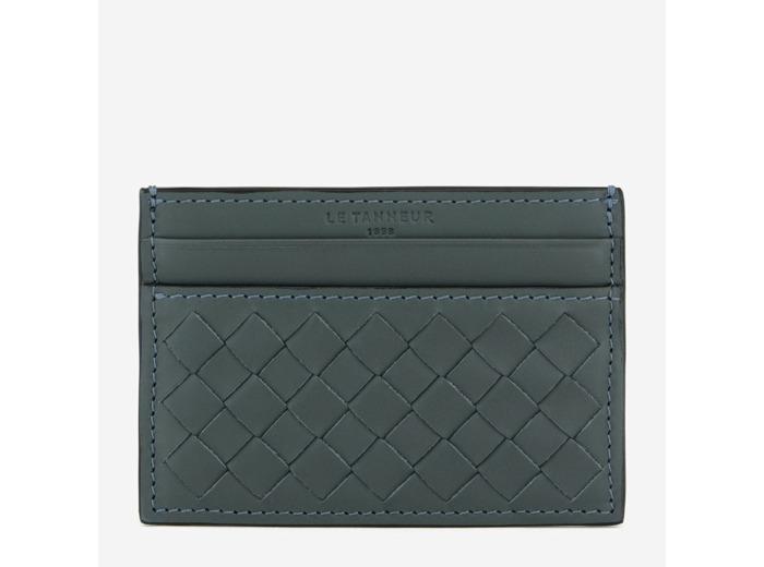 Porte cartes Charles en cuir tressé