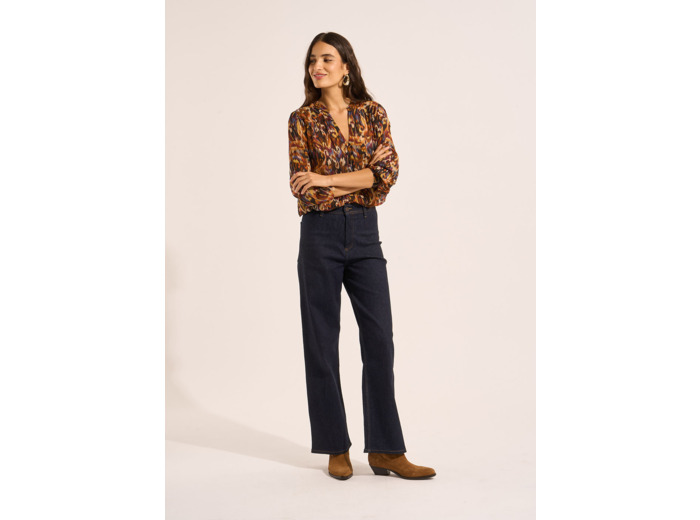 Jean large taille haute sans coutures