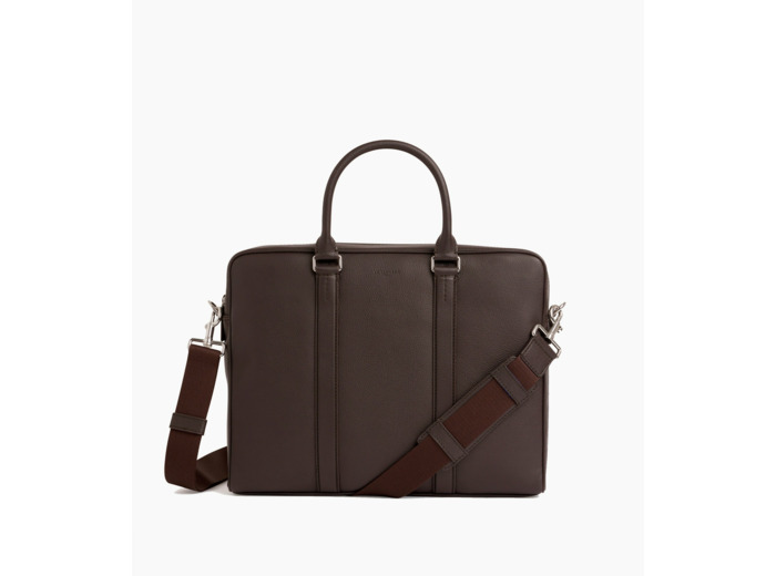 Porte documents slim 17" Charles en cuir grainé